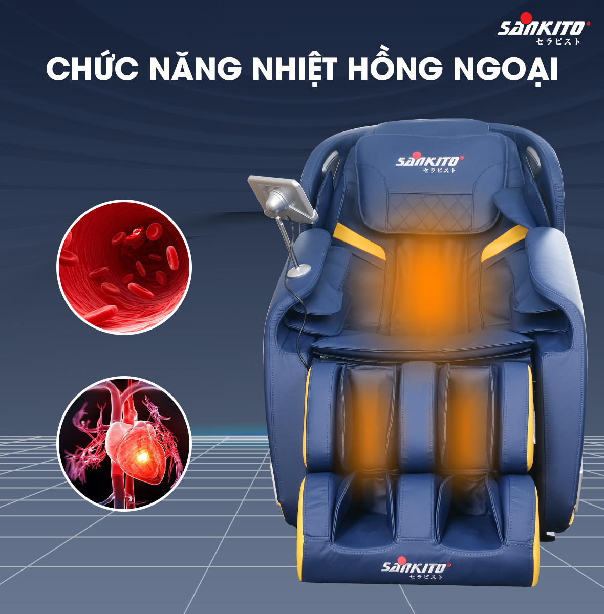 Ghế massage Sankito S-40 Nhiệt hồng ngoại trị liệu chuyên nghiệp