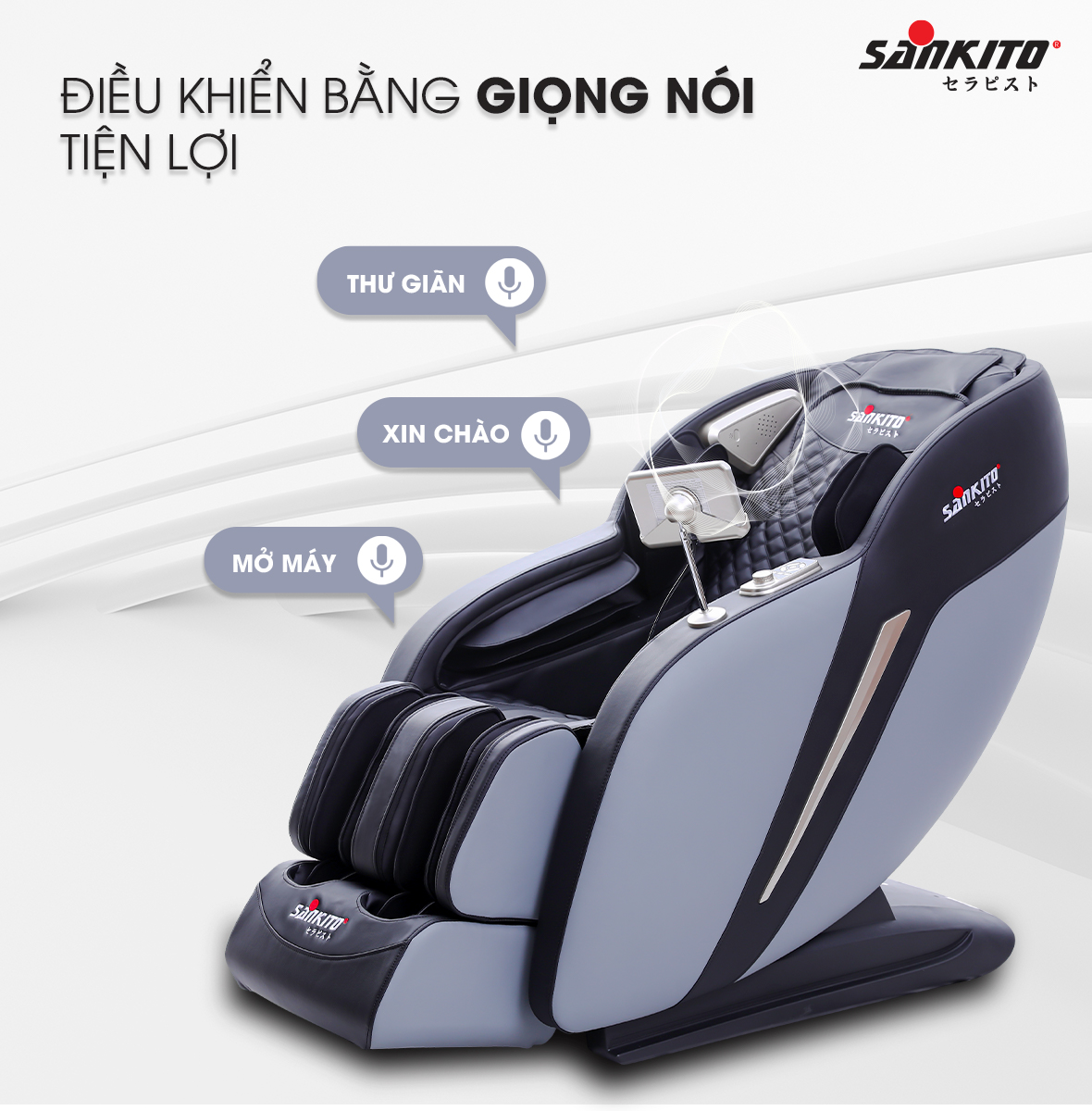 Ghế massage Sankito S-60 Plus Điều khiển bằng giọng nói hiện đại