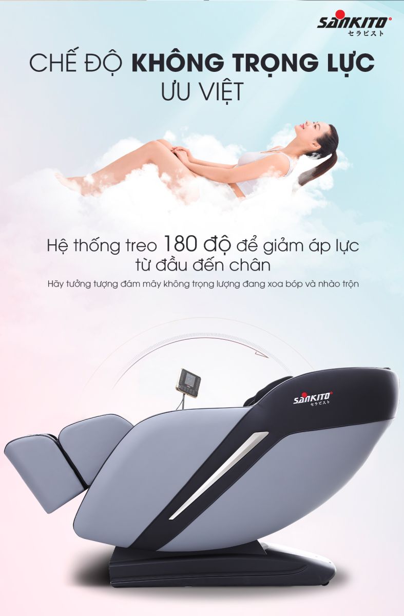 Ghế massage Sankito S-60 Plus Chế độ không trọng lực ưu việt