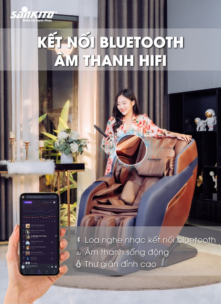 Kết nối Bluetooth nghe nhạc thư giãn