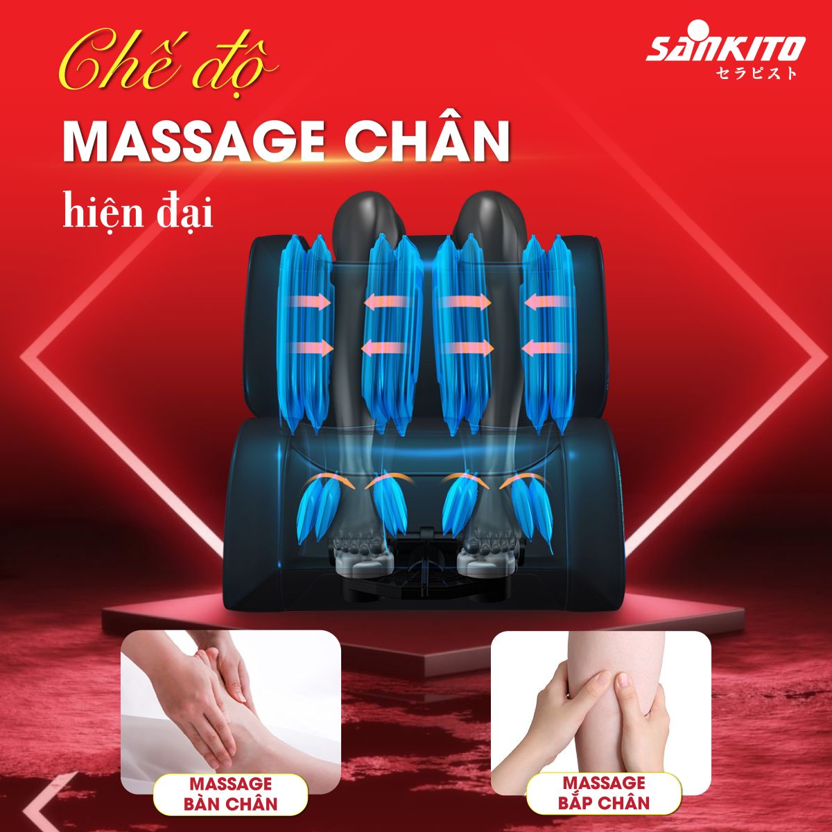 Ghế Massage Sankito S-80 Chế độ massage chân hiện đại