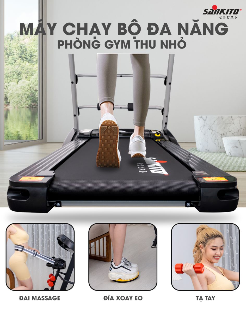 Máy chạy bộ Sankito S-180 Phòng gym thu nhỏ