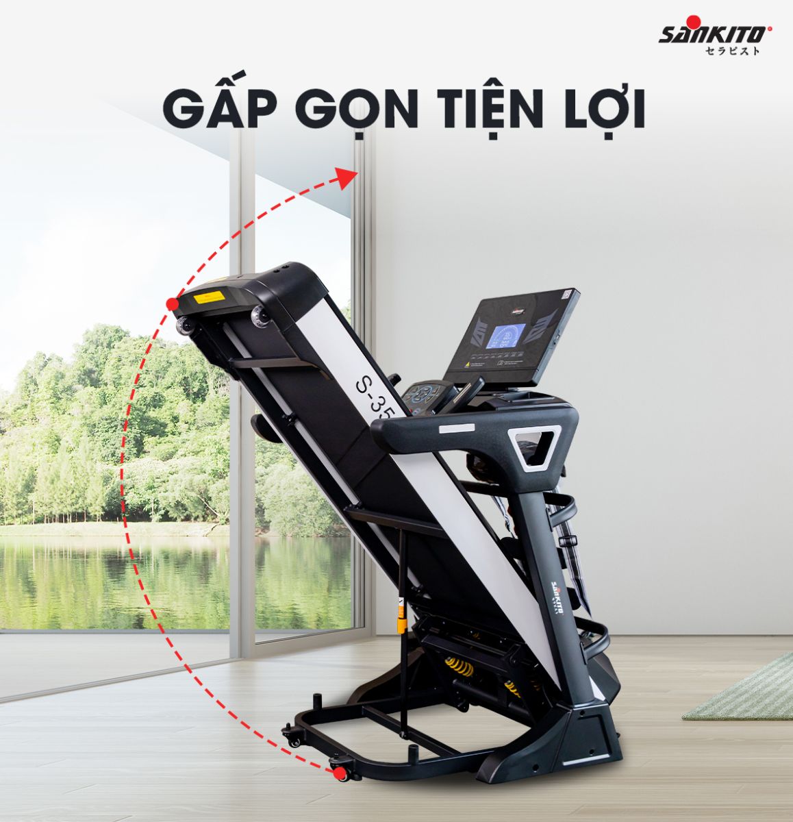 Máy chạy bộ Sankito S-350 Gấp gọn tiện lợi 