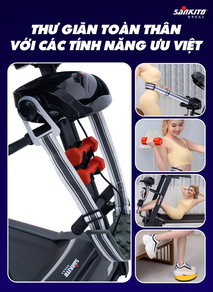 Máy chạy bộ Sankito S-150 Trải nghiệm đa tính năng ưu việt