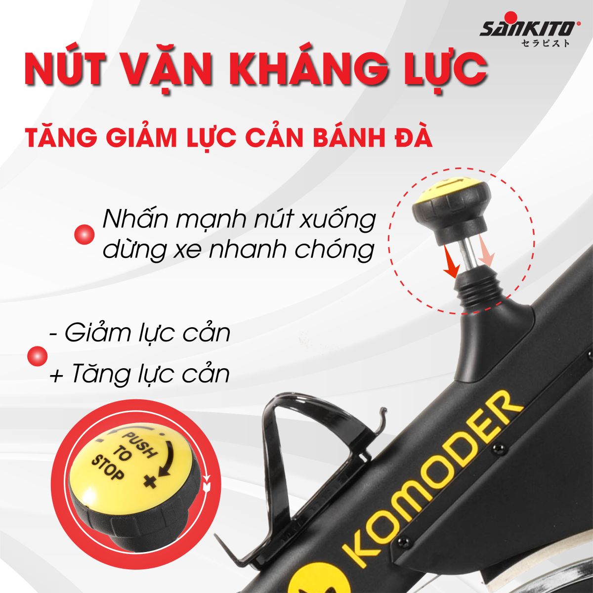 Nút vặn kháng lực - Tăng giảm lực cản bánh đà